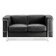 Belmont Cubed Leather Faced Reception Two Seater
